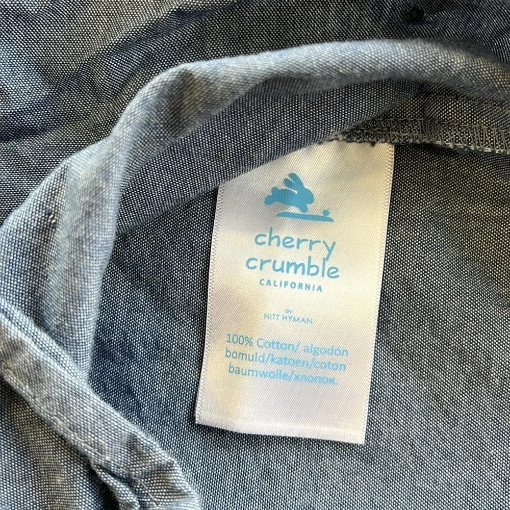 cherry crumble chambray button